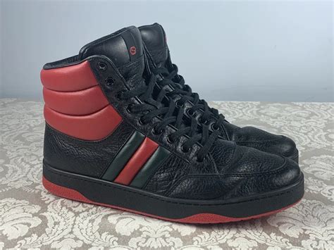 Gucci Trainer Sneaker Shoes High Top Ronnie Black Men UK 